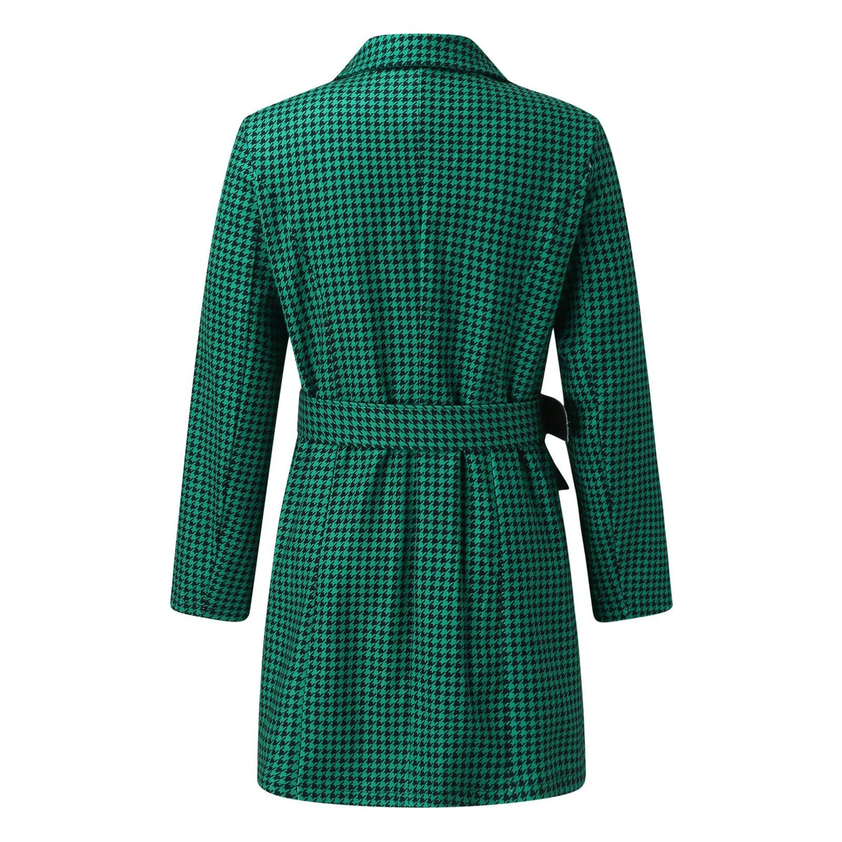 Manteau à Carreaux Vert Dos