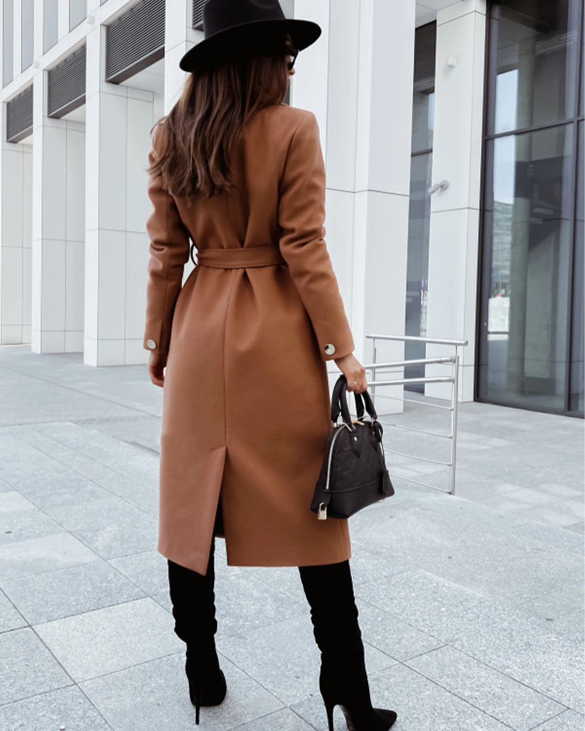 Manteau Ceinturé Marron Clair Bohème