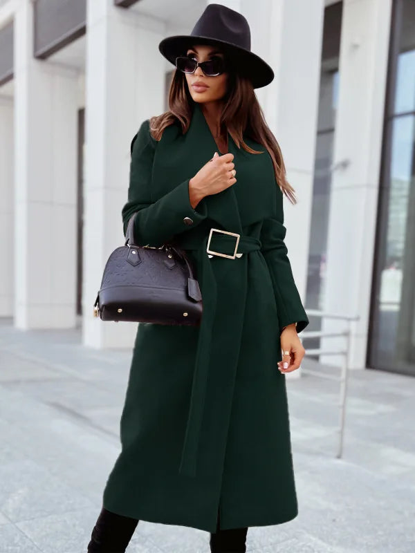 Manteau à Ceinture Style Kimono Vert Cool 