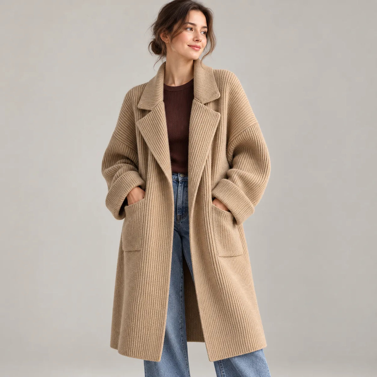 Manteau Femme Chic Beige