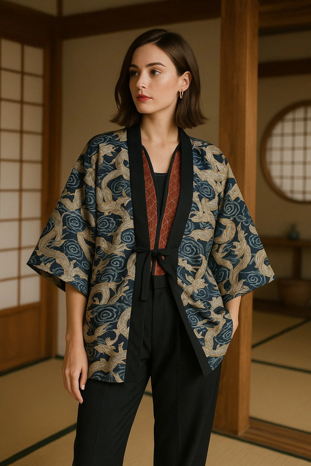 Manteau Kimono Dragon Design
