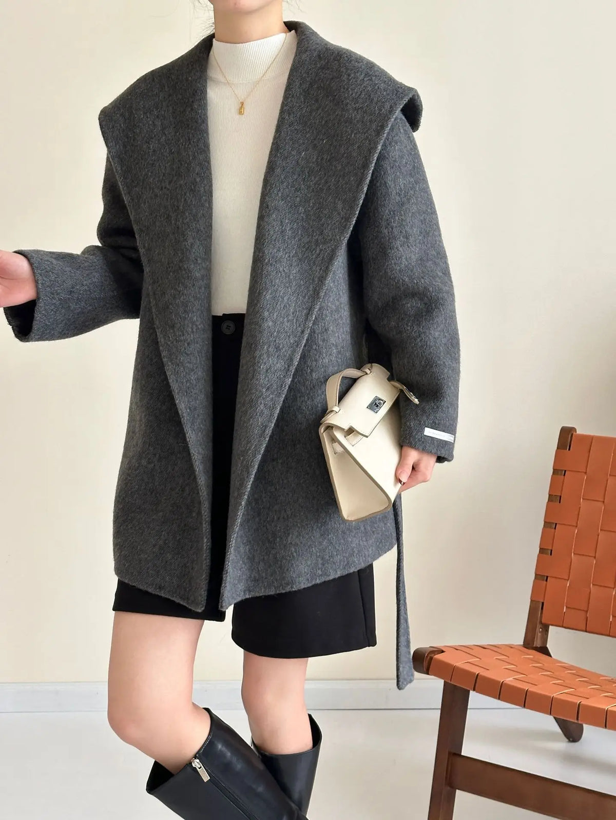Manteau Kimono à Grand Col Élégant