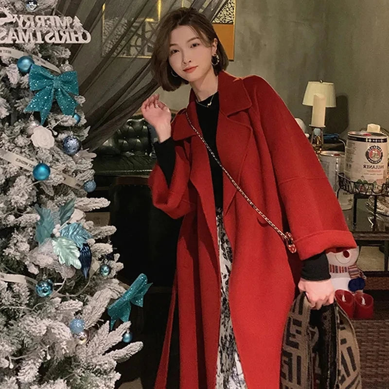 Manteau Kimono Rouge Design Confortable