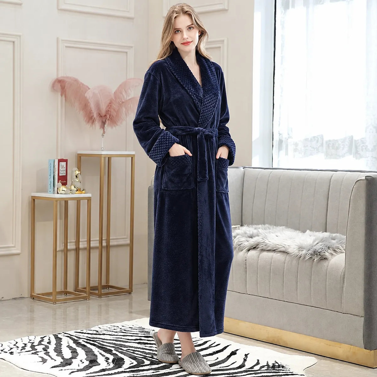 Peignoir Bleu Femme