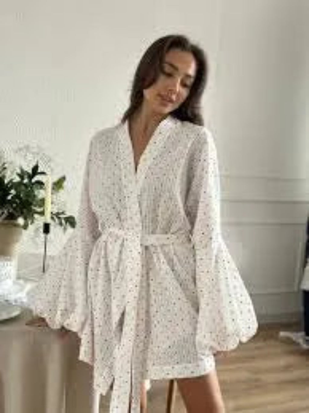 Peignoir Kimono à Petits Cœurs Design