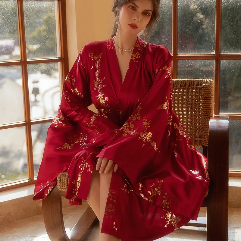 Peignoir Kimono de Luxe Femme Léger