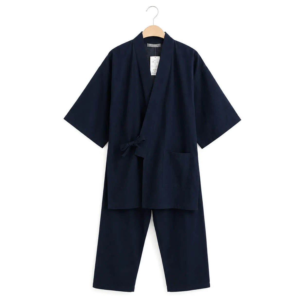 Pyjama Kimono Bleu à Manches Courtes Stylé