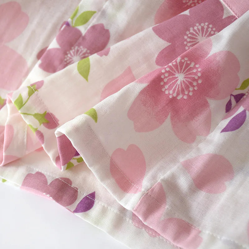 Pyjama Kimono Fleuri Femme fluide