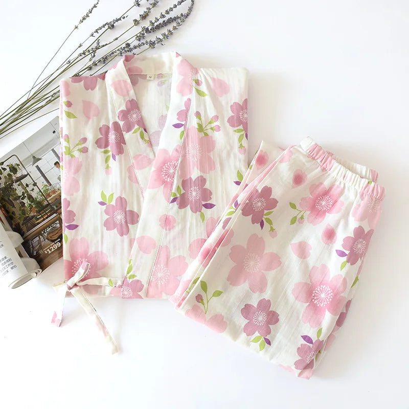 Pyjama Kimono Fleuri Femme tendance