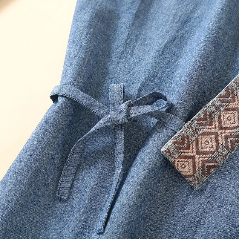 Pyjama Kimono Homme Bleu Confortable  Printemps