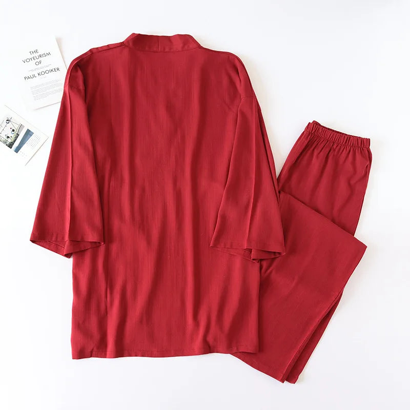 Pyjama Kimono Homme Rouge Design