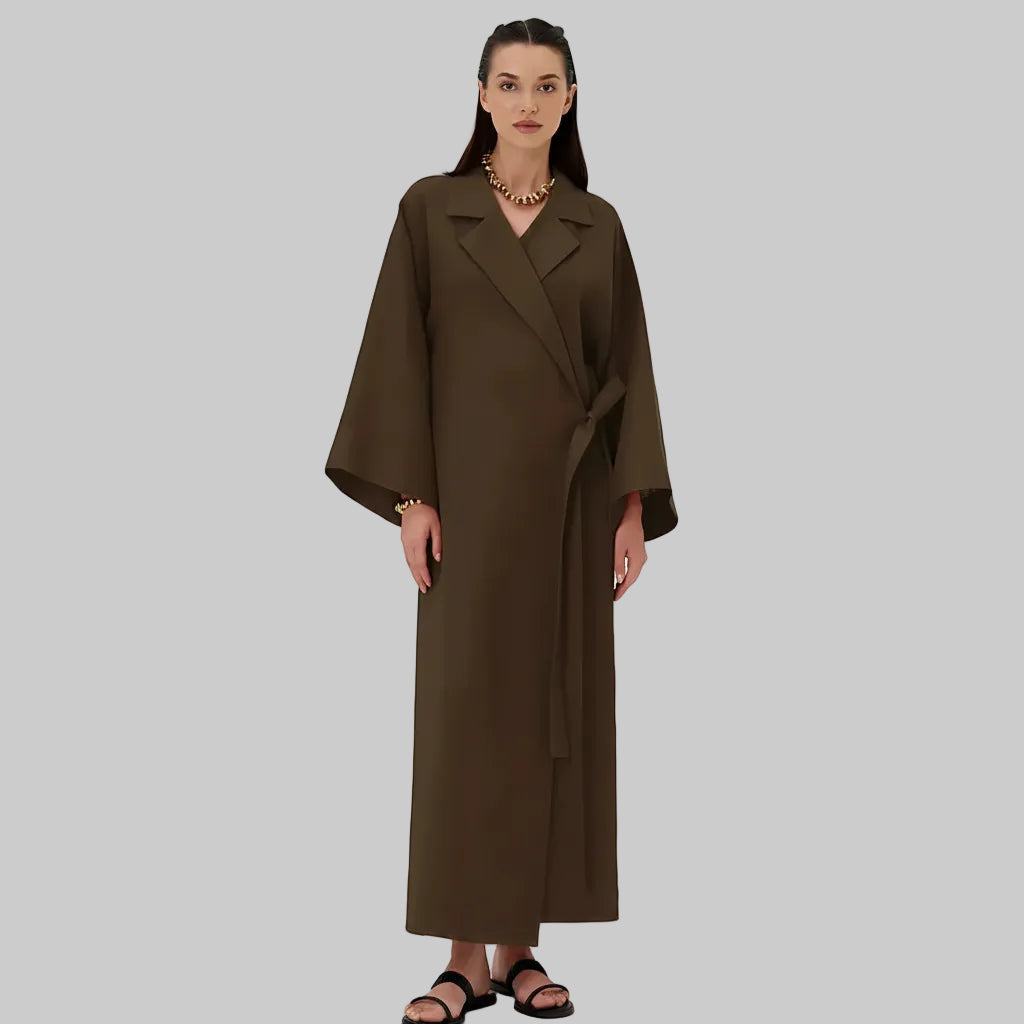 Robe Kimono Brune Long