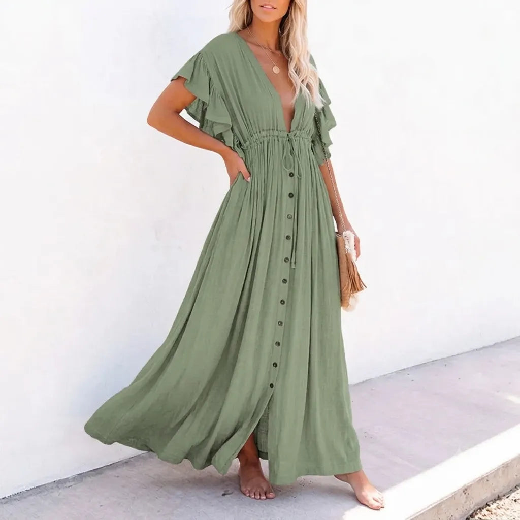 Robe Kimono Estivale Verte