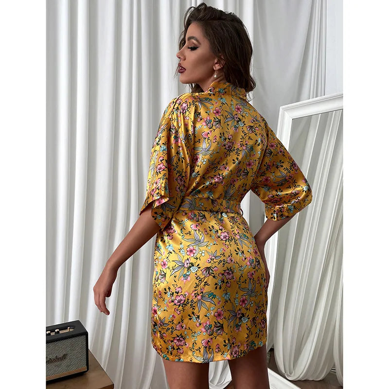 Robe Kimono à Fleur léger