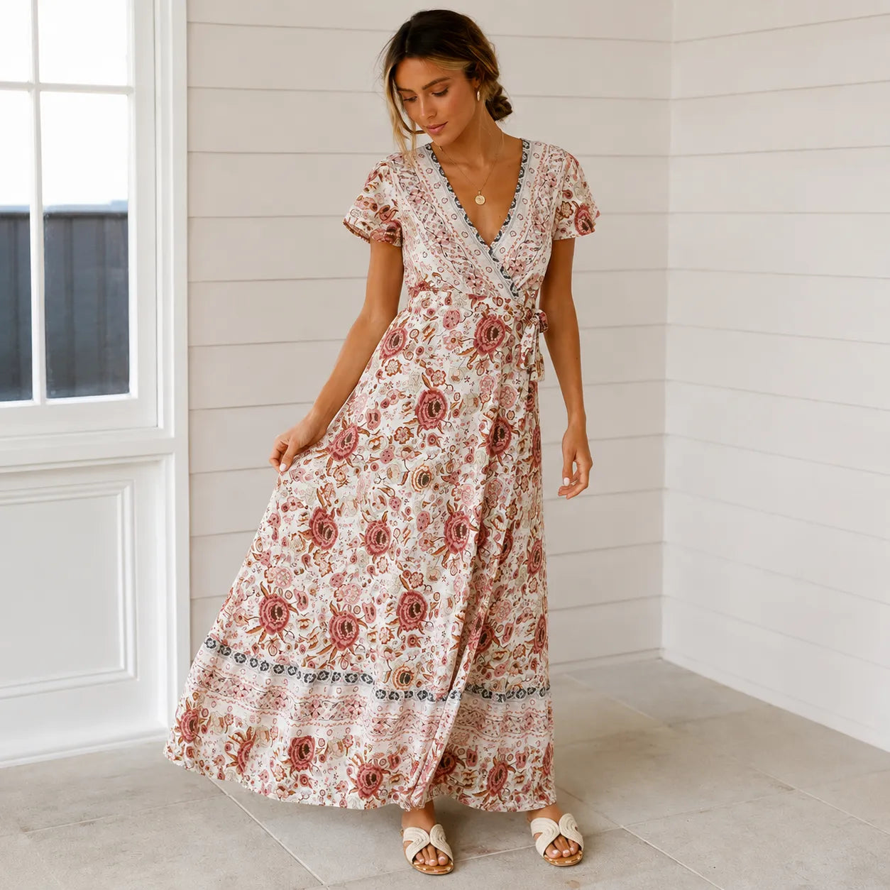 Robe Kimono Fleurie Élégante Stylé