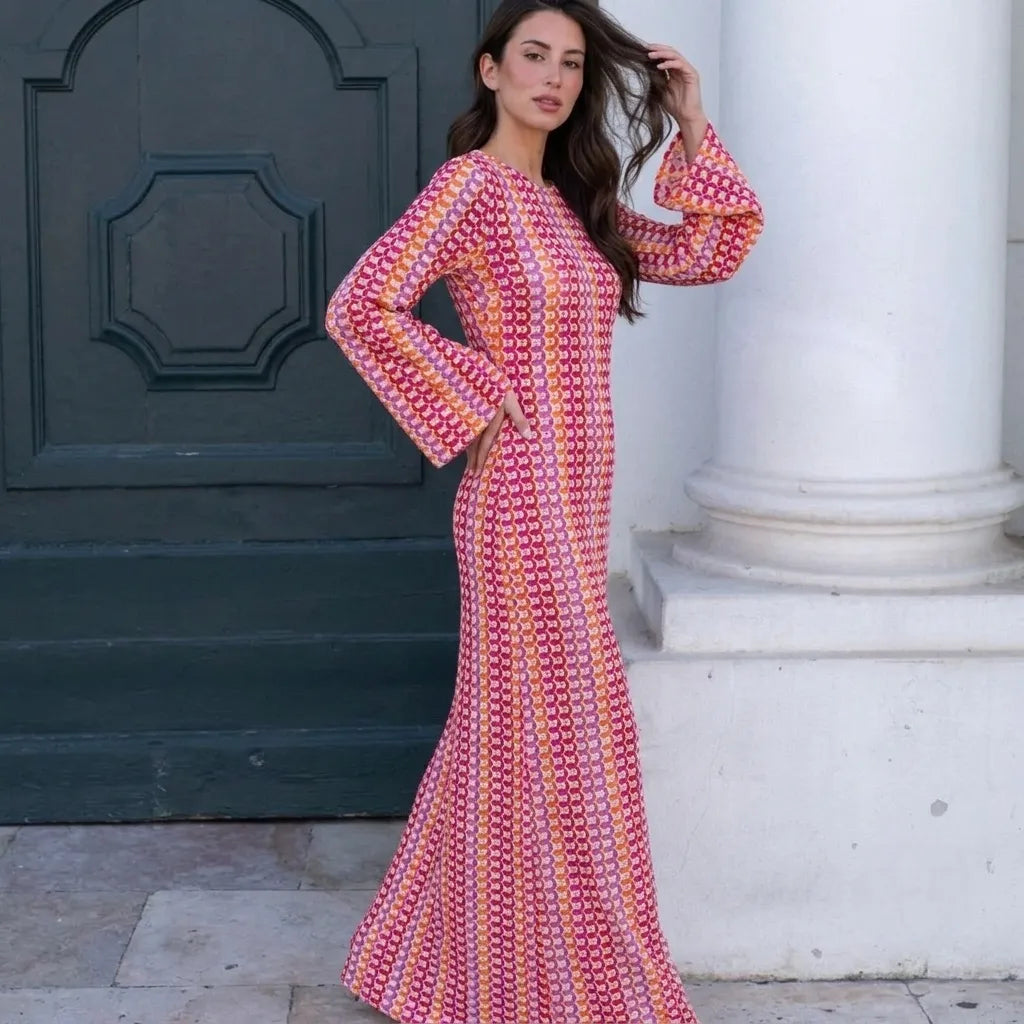 Robe Kimono Tricot Sexy Fuchsia
