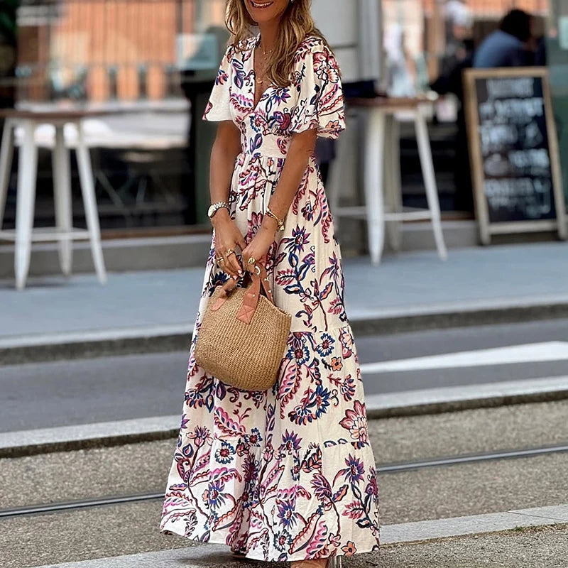 Robe Kimono de Plage à Volants Classique