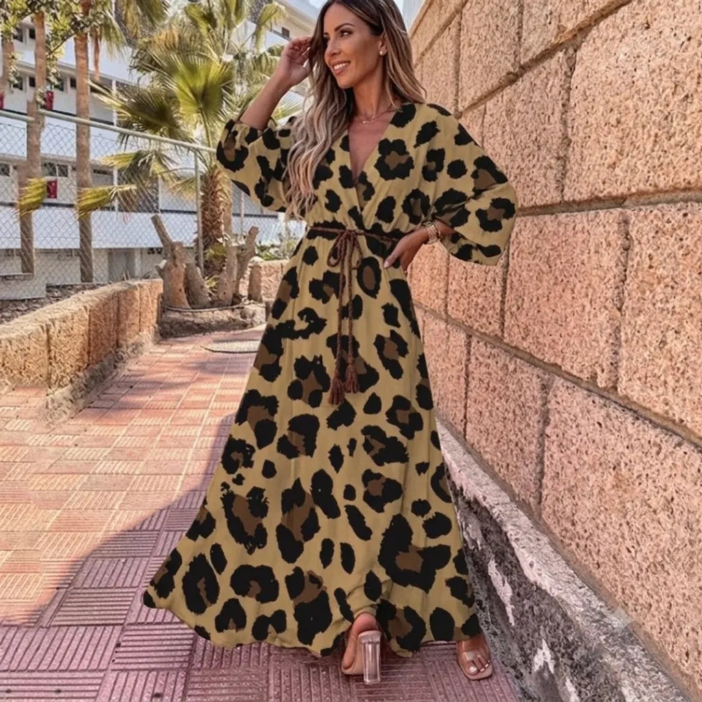 Robe Kimono Élégante Marron Design