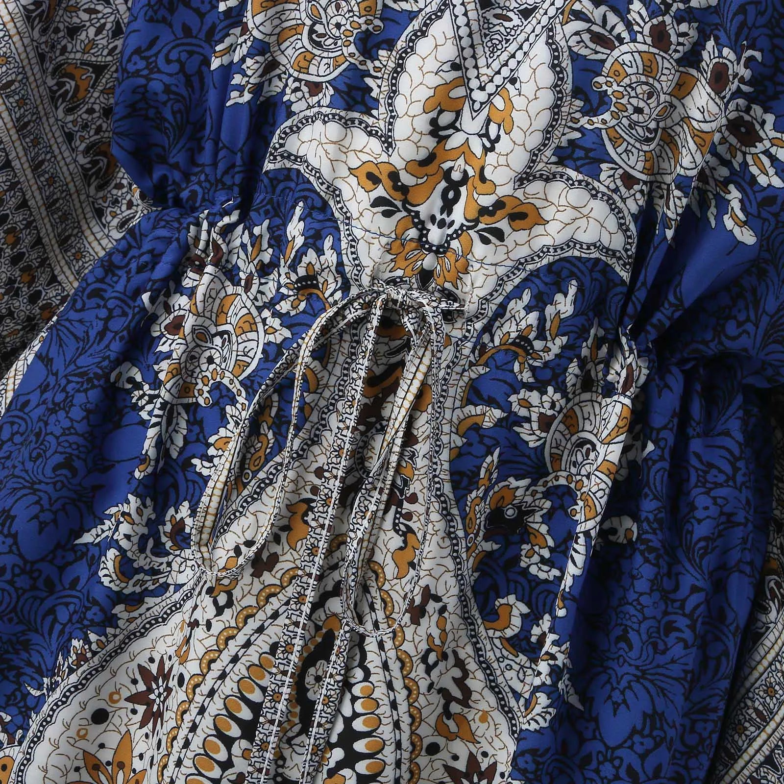 Robe Style Kimono Bohème Bleu tendance