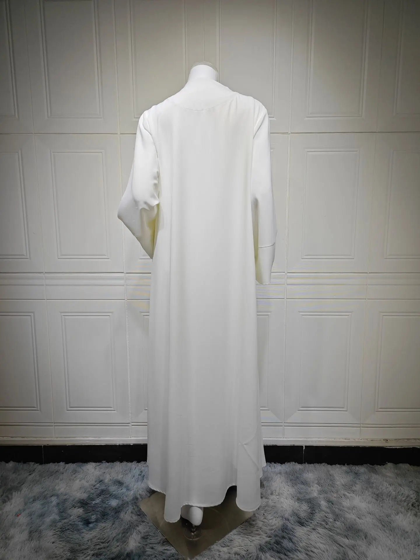 Kimono Abaya Blanc Brodé Luxueux
