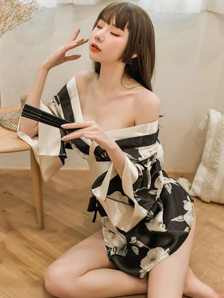 Kimono de Nuit Court Sexy mode