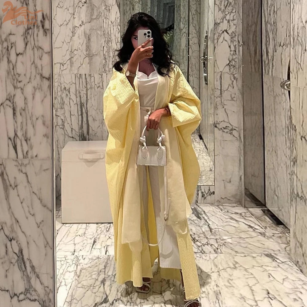 Kimono Abaya Femme Jaune