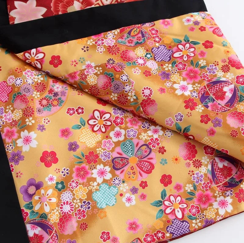 Manteau Kimono Rouge Fleuri de qualité