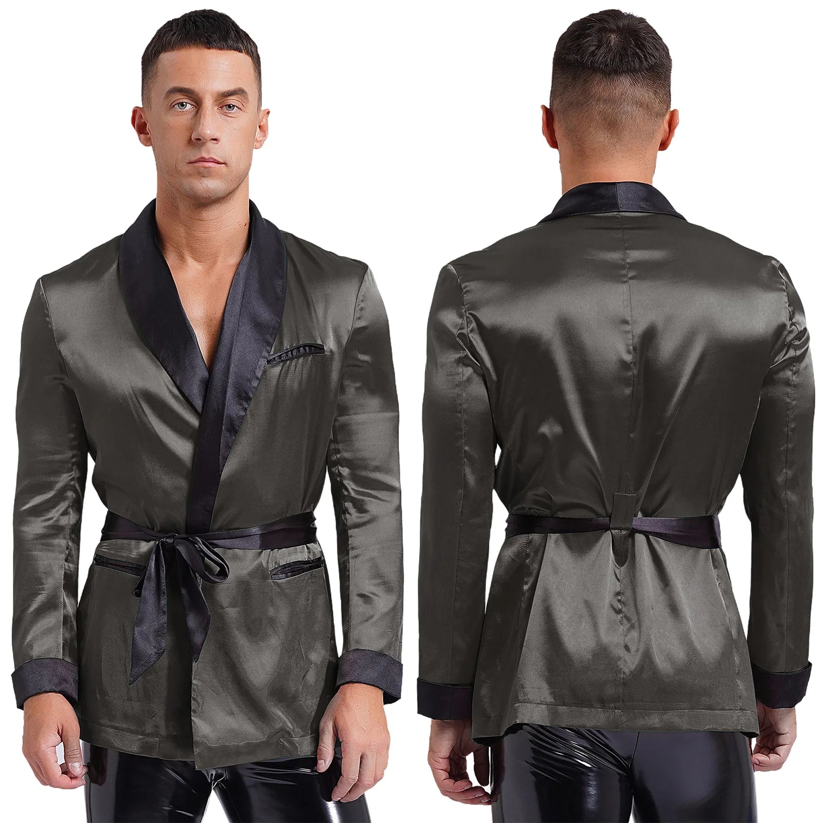 Robe de Chambre Courte Homme Gris