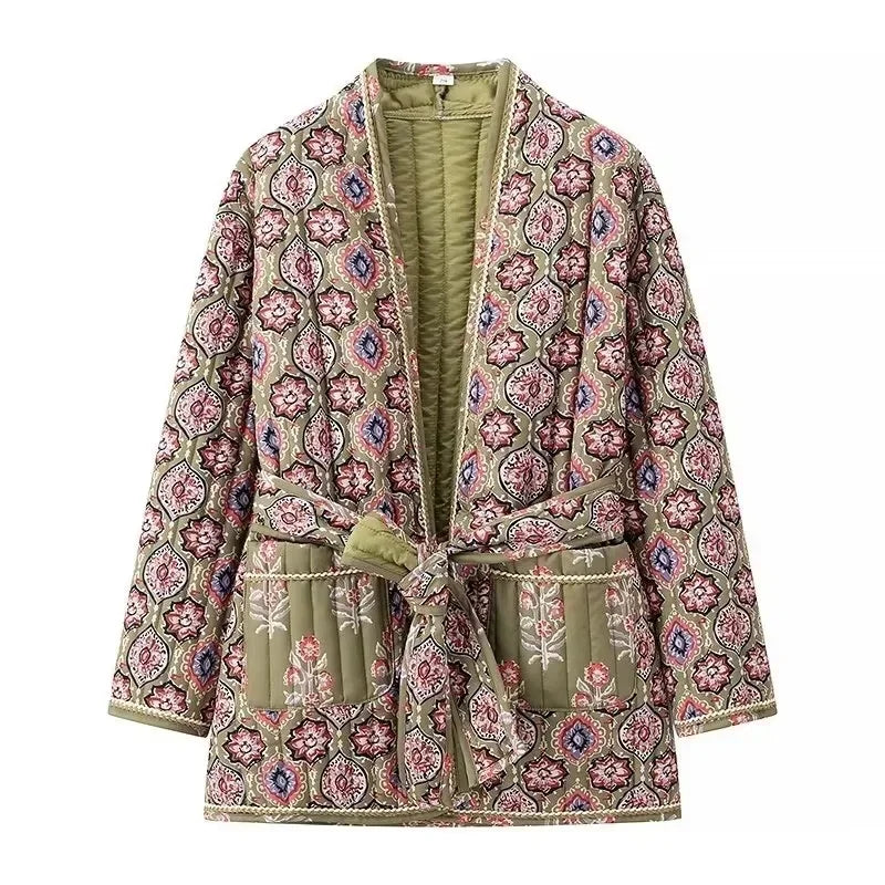 Kimono de Plage Chic à Imprimés ethnique

