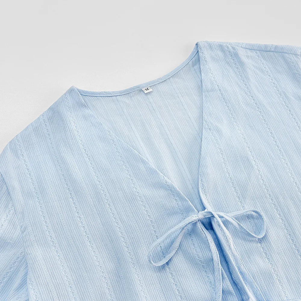 Ensemble Pyjama Kimono Short Sexy col en V

