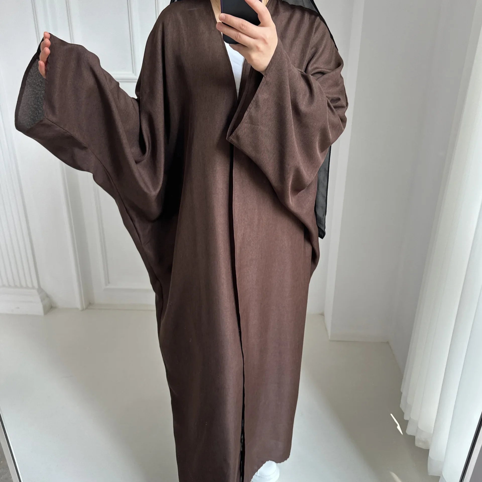 Kimono Abaya Marron Ample Confortable