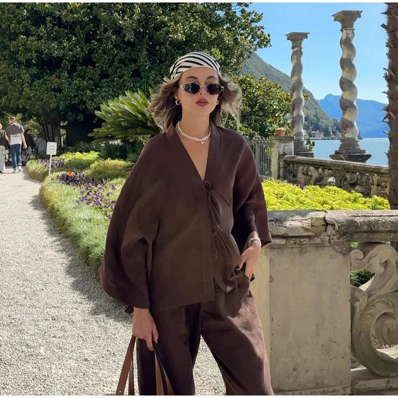 Ensemble Kimono d’Été Marron