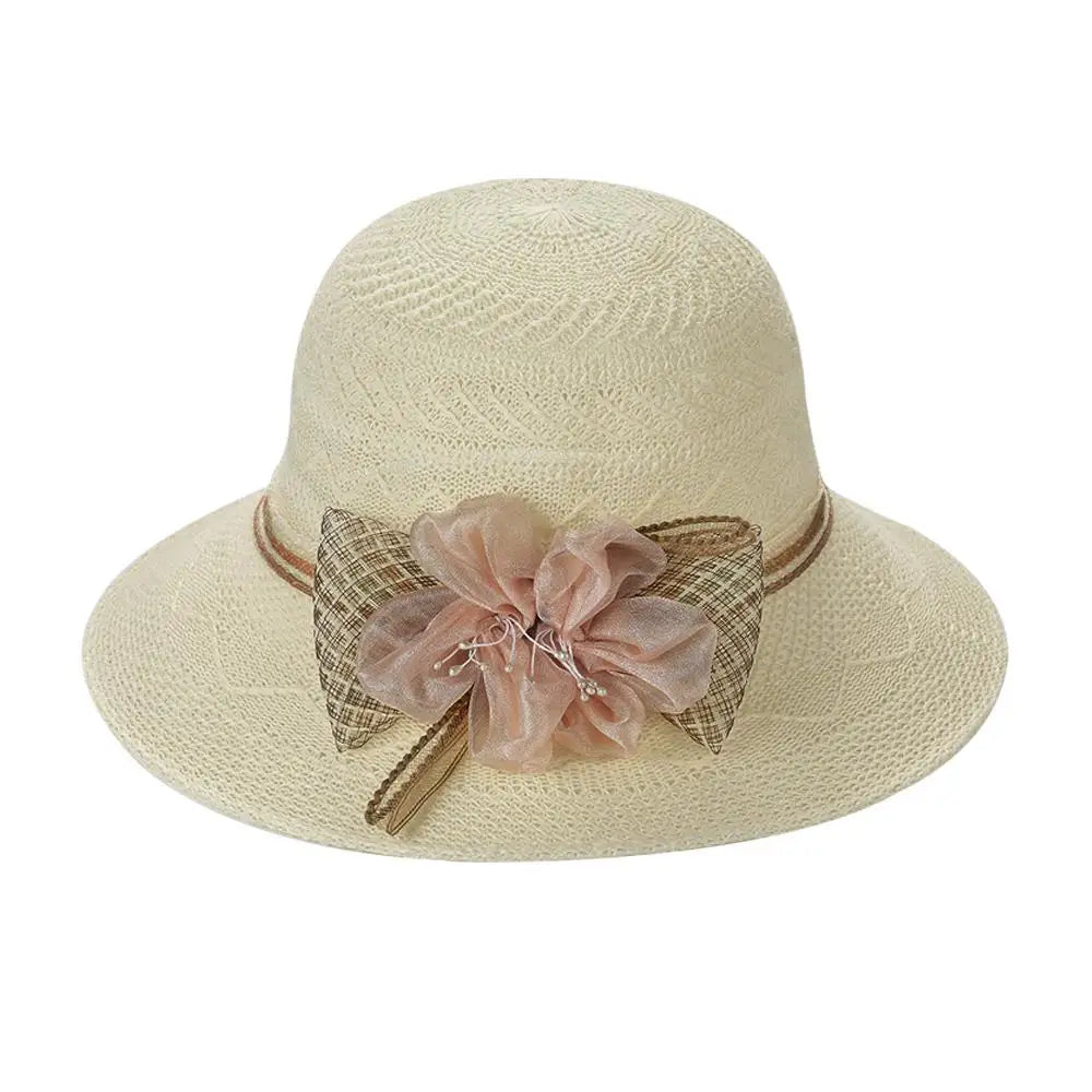 Chapeau de Paille à Fleur Beige