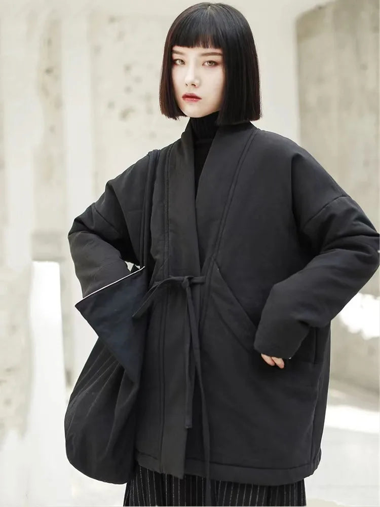 Manteau Kimono Vintage Épais Soyeux