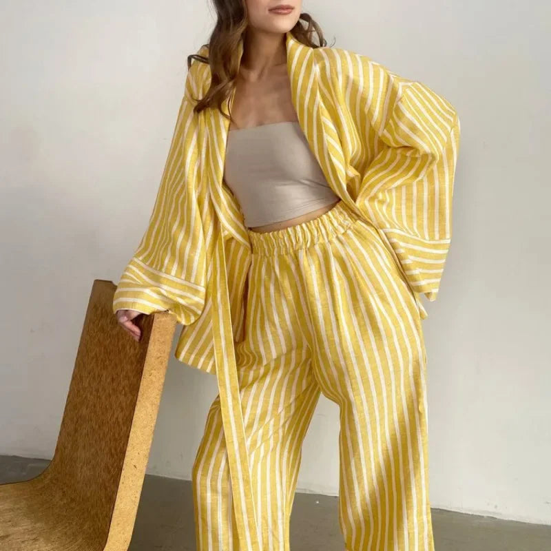 Pyjama Kimono Léger à Manches Longues chic

