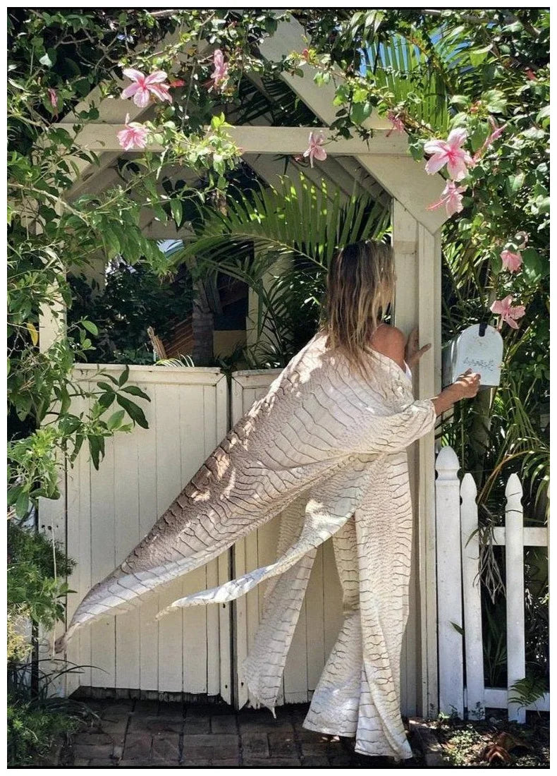 Robe Kimono Mi Longue Blanc