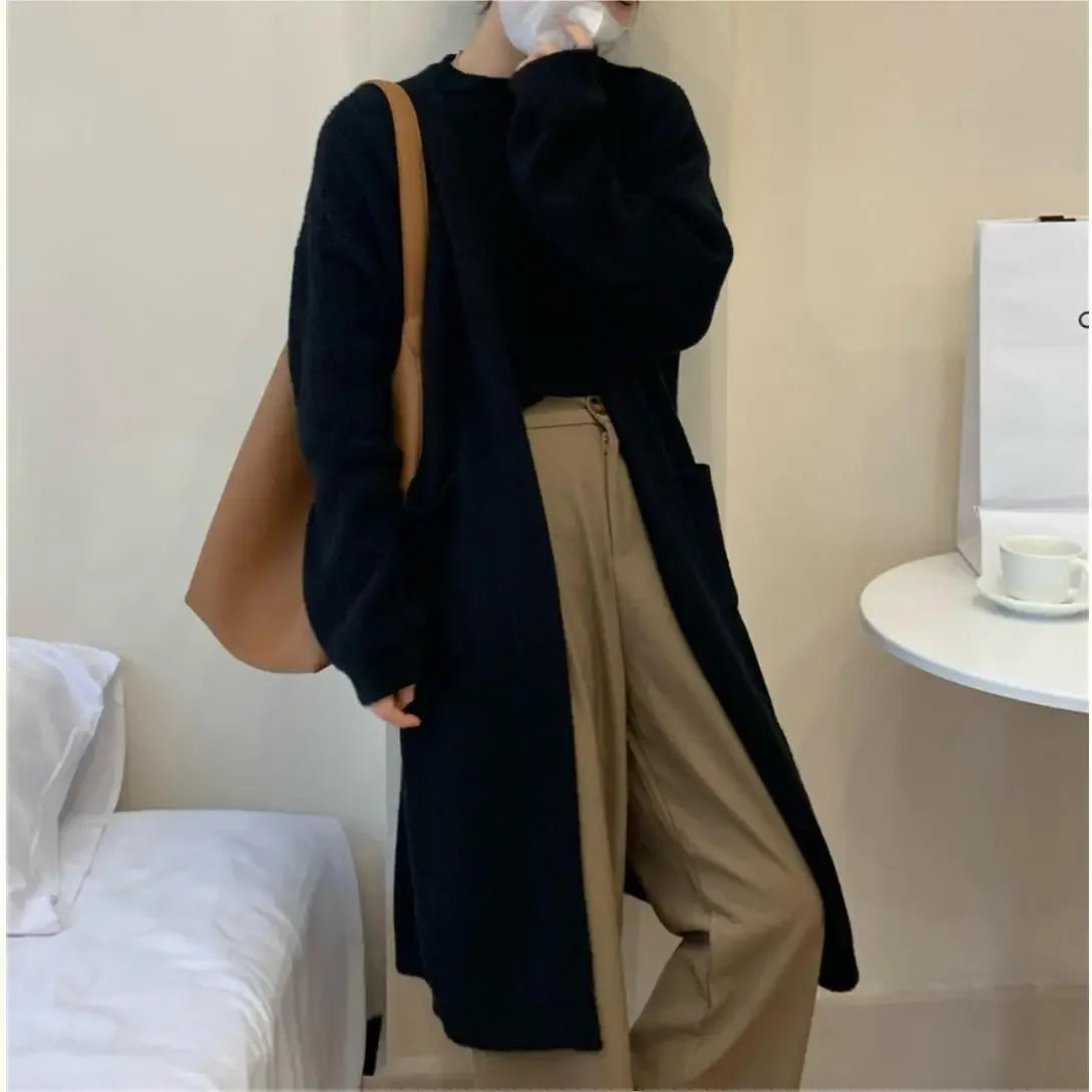 Manteau Cardigan Long Style Kimono  Noir