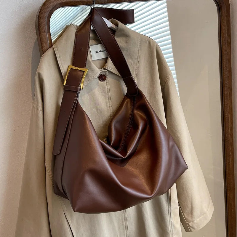 Sac Porté Epaule Minimaliste Marron