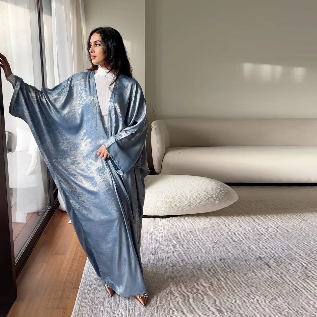 Kimono Abaya Bleu Maxi Raffinée