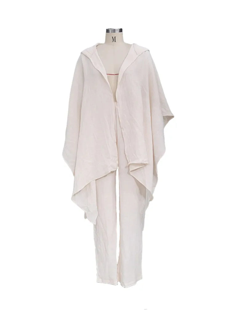 Ensemble Pyjama Kimono en Coton et Lin manches longues

