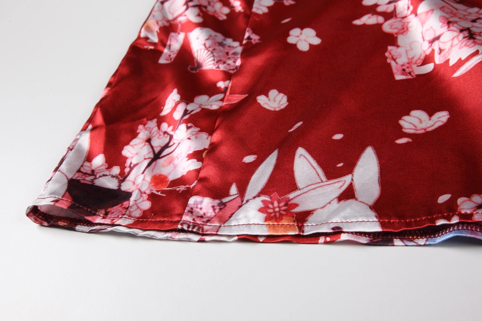 Peignoir Kimono Rouge Sakura chic