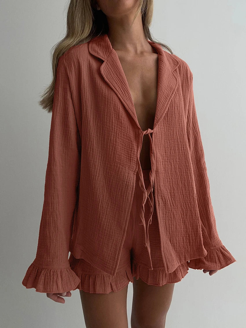 Kimono Pyjama Short Rose léger