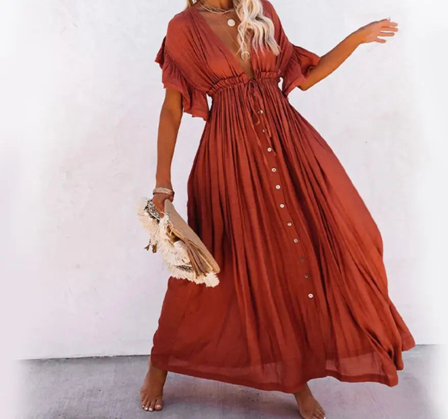 Robe Kimono Rouille Stylée