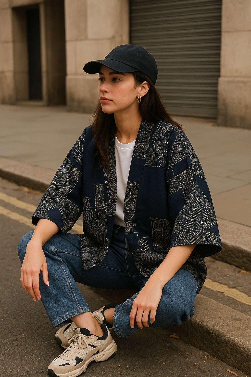 Veste Kimono Bleu Chic Design