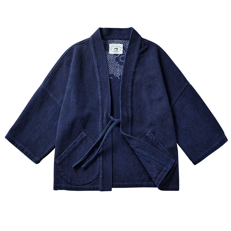 Veste Kimono Bleu Indigo Homme Style