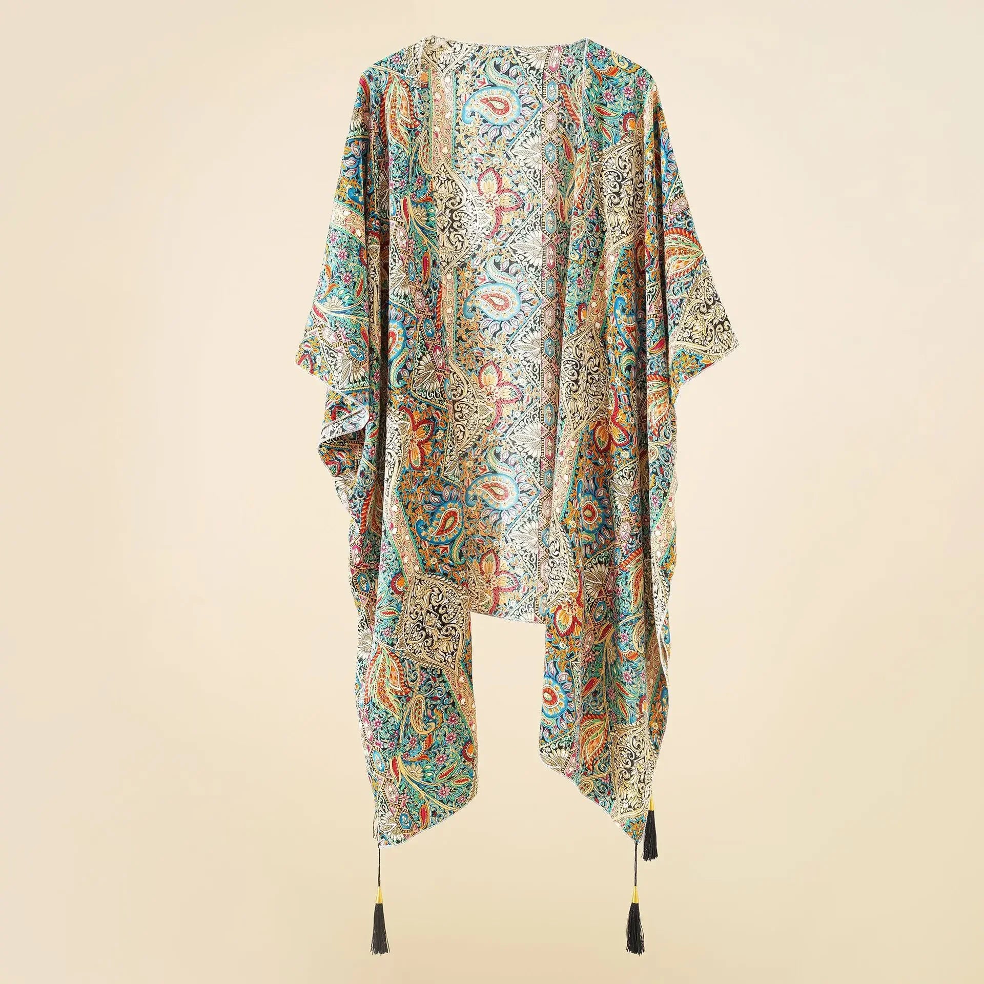 Veste Kimono Bohème Verte léger