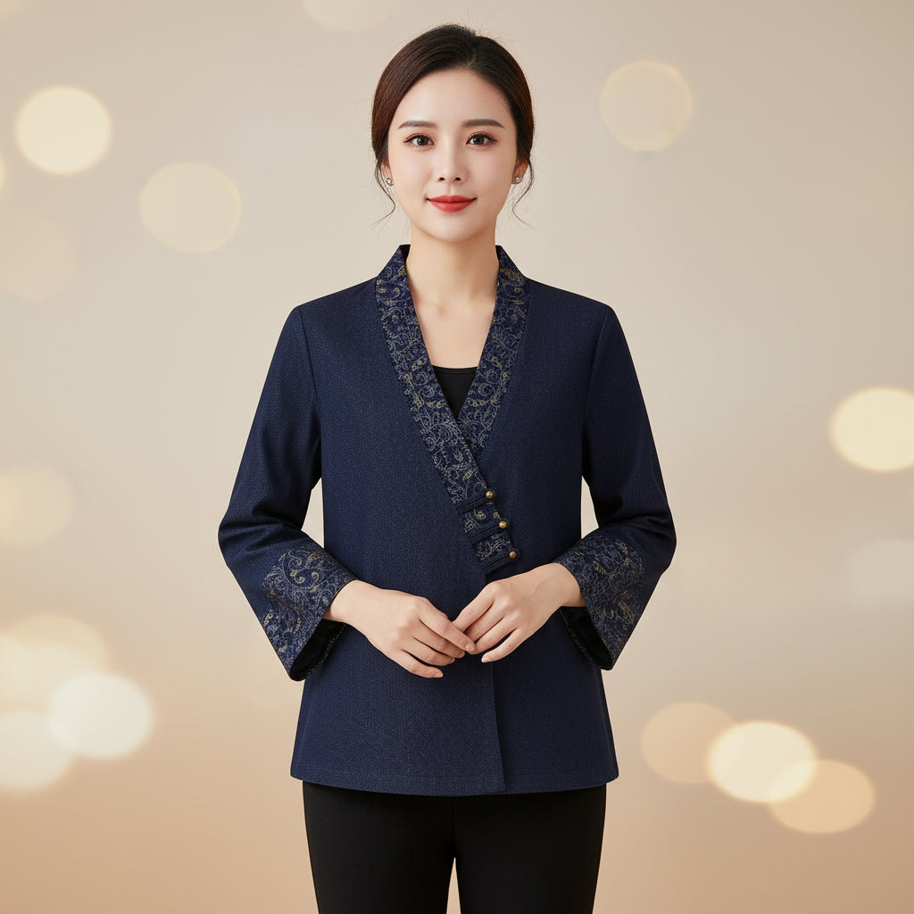 Veste Kimono Chic Bleu Femme 