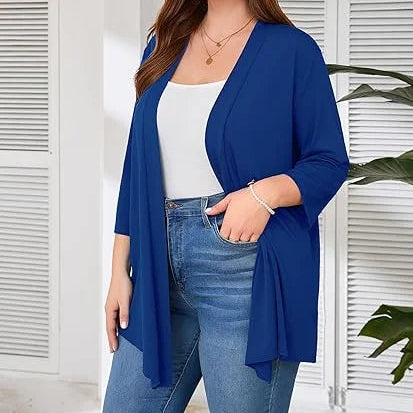 Veste Kimono Fluide Bleue Stylé