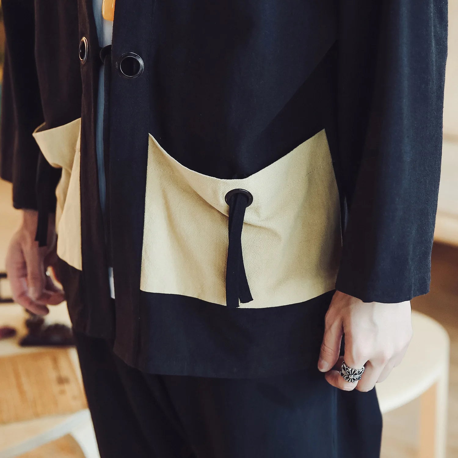 Veste Kimono Homme Bicolore Stylé