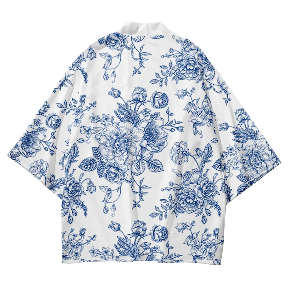 Veste Kimono Homme Fleurie Design